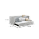 Keya Daybed w Pull Out Trundle | Channel Tufted Light Gray Upholstery BM336457