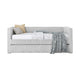 Keya Daybed w Pull Out Trundle | Channel Tufted Light Gray Upholstery