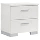 Zor 4pc Queen Size Bedroom Set | White Faux Leather and LED Mirror