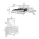 Zor 4pc Queen Size Bedroom Set | White Faux Leather and LED Mirror