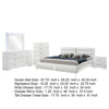 Zor 5pc Queen Size Bedroom Set | White Faux Leather and LED Mirror