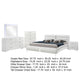 Zor 5pc Queen Size Bedroom Set | White Faux Leather and LED Mirror