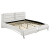 Zor 5pc King Size Bedroom Set | White Faux Leather and LED Mirror