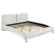 Zor 5pc King Size Bedroom Set | White Faux Leather and LED Mirror