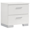 Zor 5pc King Size Bedroom Set | White Faux Leather and LED Mirror