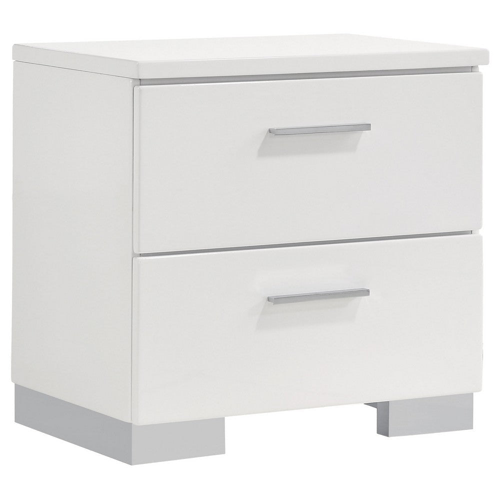 Zor 5pc King Size Bedroom Set | White Faux Leather and LED Mirror