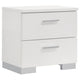Zor 5pc King Size Bedroom Set | White Faux Leather and LED Mirror