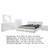 Zor 5pc King Size Bedroom Set | White Faux Leather and LED Mirror