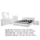 Zor 5pc King Size Bedroom Set | White Faux Leather and LED Mirror