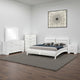 Zor 5pc King Size Bedroom Set | White Faux Leather and LED Mirror