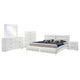 Zor 5pc King Size Bedroom Set | White Faux Leather and LED Mirror
