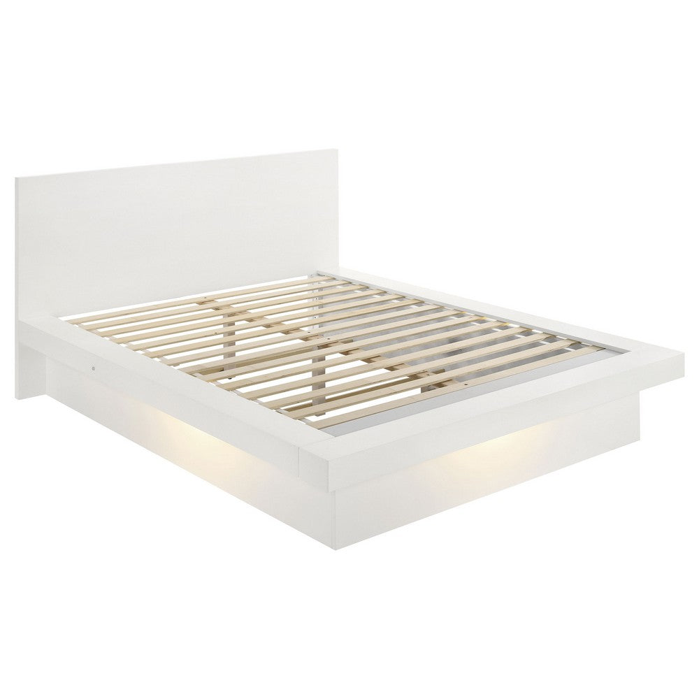 Bela 5 Piece Queen Bedroom Set | LED Lit Bedframe | Snow White Wood