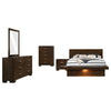 Bela 5 Piece Queen Bedroom Set | LED Underlight | Dark Brown Wood