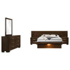 Bela 5 Piece Wall Panel Queen Bedroom Set | LED Underlight Dark Brown