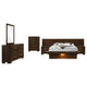 Bela 6 Piece Wall Panel Queen Bedroom Set | LED Underlight Dark Brown