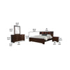 Bela 4 Piece Queen Bedroom Set | Bookcase Headboard | Dark Brown Wood