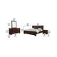 Bela 4 Piece Queen Bedroom Set | Bookcase Headboard | Dark Brown Wood