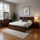 Bela 4 Piece Queen Bedroom Set | Bookcase Headboard | Dark Brown Wood