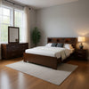 Bela 4 Piece Queen Bedroom Set | Bookcase Headboard | Dark Brown Wood