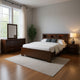 Bela 4 Piece Queen Bedroom Set | Bookcase Headboard | Dark Brown Wood