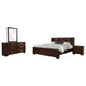 Bela 4 Piece Queen Bedroom Set | Bookcase Headboard | Dark Brown Wood