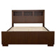 Bela 5 Piece Queen Bedroom Set | Bookcase Headboard | Dark Brown Wood