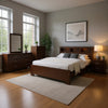 Bela 5 Piece Queen Bedroom Set | Bookcase Headboard | Dark Brown Wood
