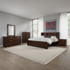 Bela 5 Piece Queen Bedroom Set | Bookcase Headboard | Dark Brown Wood