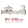 Lino 4 Piece Queen Bedroom Set | Classic Ivory White Velvet Upholstery