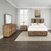 Reon 4pc Queen Bedroom Set with Storage | Ash Brown Fluted Panel