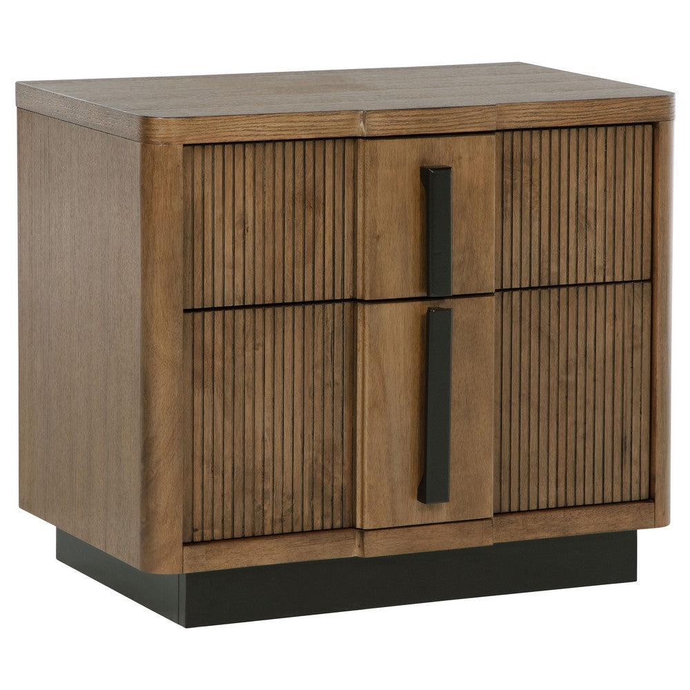 Reon 5pc Queen Bedroom Set with Storage | Ash Brown Fluted Panel BM336510