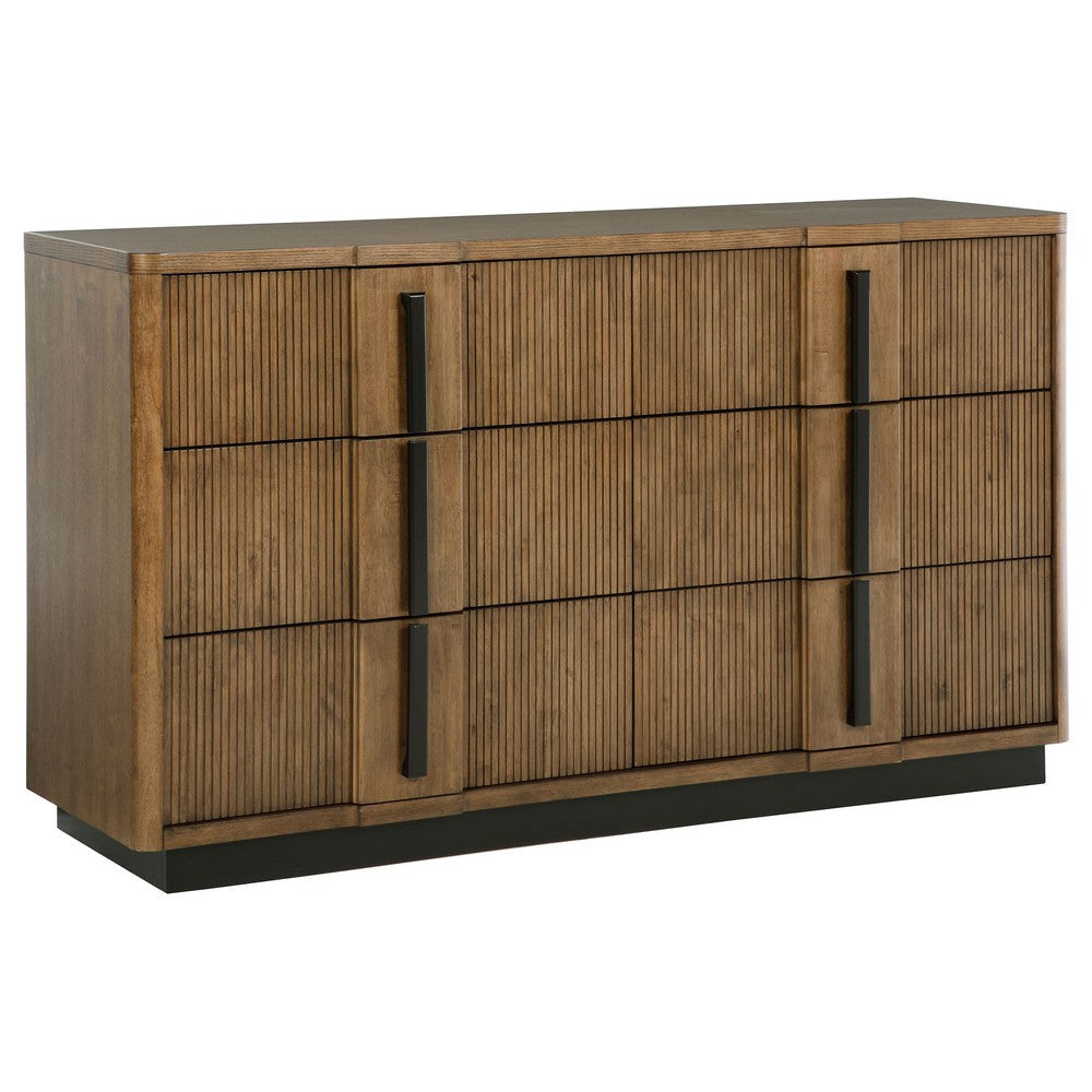 Reon 5pc Queen Bedroom Set with Storage | Ash Brown Fluted Panel BM336510