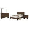 Genu 4pc Queen Size Bedroom Set | Modern Warm Brown Rubberwood