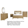 Fij 5pc Queen Bedroom Set w Round Dresser Mirror | Sand Brown | Rattan