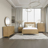 Fij 5pc Queen Bedroom Set w Round Dresser Mirror | Sand Brown | Rattan