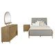 Fij 4pc Queen Bedroom Set | Dresser Mirror | Sand Brown | Gray Fabric