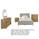Fij 5pc Queen Bedroom Set | Dresser Mirror | Sand Brown | Gray Fabric