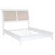 Heo 5pc Queen Bedroom Set | Rattan Woven Drawer | Brown Fabric | White