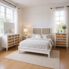 Heo 5pc Queen Bedroom Set | Rattan Woven Drawer | Brown Fabric | White