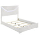 Ivon 4pc Queen Bedroom Set | Diamond Embossed | White High Gloss | LED