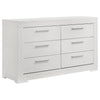 Ivon 5pc Queen Bedroom Set | Diamond Embossed | White High Gloss | LED