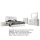 Ivon 5pc Queen Bedroom Set | Diamond Embossed | White High Gloss | LED