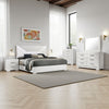 Ivon 5pc Queen Bedroom Set | Diamond Embossed | White High Gloss | LED
