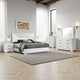 Ivon 5pc Queen Bedroom Set | Diamond Embossed | White High Gloss | LED
