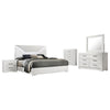 Ivon 5pc Queen Bedroom Set | Diamond Embossed | White High Gloss | LED