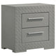 Ivon 4pc Queen Bedroom Set | Diamond Embossed | Gray High Gloss | LED