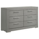 Ivon 4pc Queen Bedroom Set | Diamond Embossed | Gray High Gloss | LED