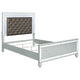 Gina 4pc Queen Bedroom Set | Silver Gray Faux Leather | LED Lights