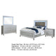 Gina 4pc Queen Bedroom Set | Silver Gray Faux Leather | LED Lights