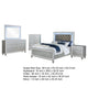 Gina 5pc Queen Bedroom Set | Silver Gray Faux Leather | LED Lights